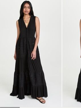 Playa lucila black eyelet maxi dress - perfect condition - size small